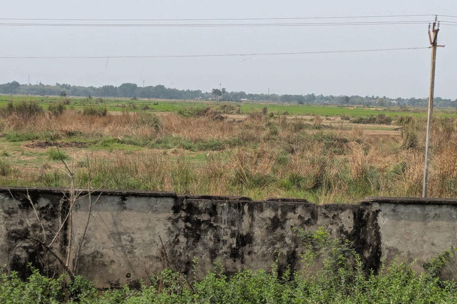 Singur, what remains of the factory wall.