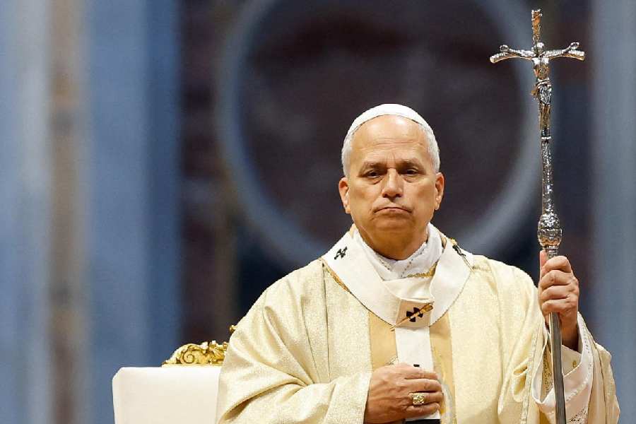 Pope Leo XIV leads a Holy Mass with priestly ordinations in Saint Peter's Basilica at the Vatican, April 26, 2026.