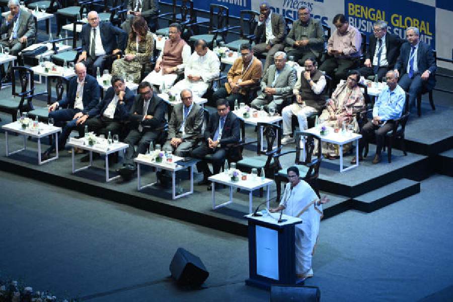 Chief minister Mamata Banerjee at Bengal Global Business Summit 2025