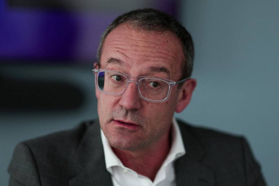 ean-Francois Fallacher, Chief Executive Officer of European satellite operator Eutelsat, speaks during an interview at the company's headquarters in Issy-les-Moulineaux, near Paris, France, March 30, 2026.