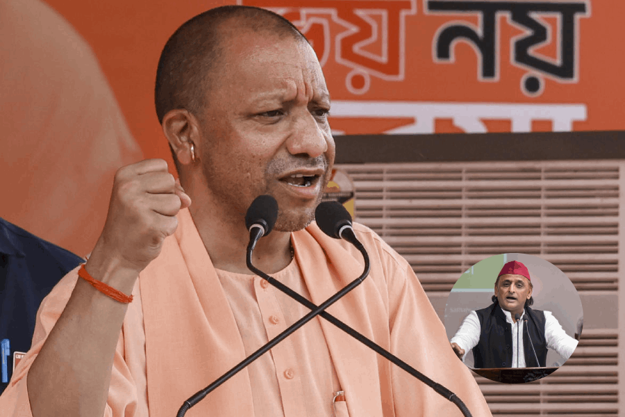 Samajwadi Party president Akhilesh Yadav addresses a press conference at the party office, in Lucknow, Uttar Pradesh, Monday, April 27, 2026.