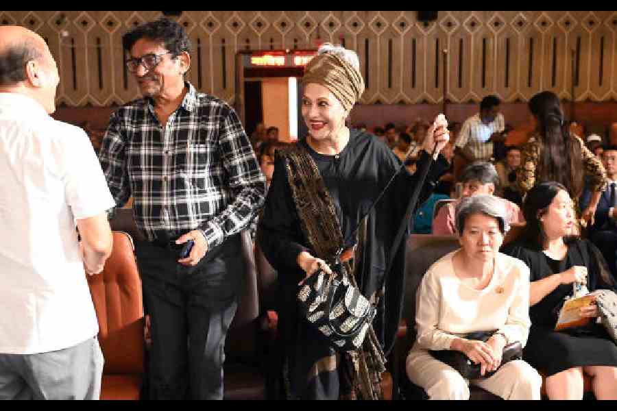 Gautam Ghose and Alokananda Roy at the screening of the inaugural film at Nandan