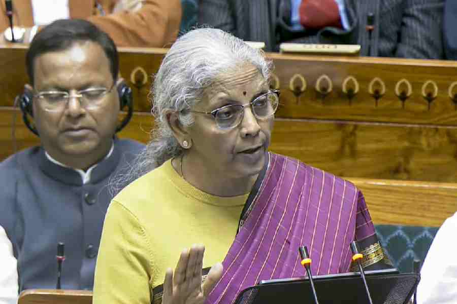 Finance Minister Nirmala Sitharaman presents the 'Union Budget 2026-27' in the Lok Sabha, in New Delhi, Sunday, Feb. 1, 2026.
