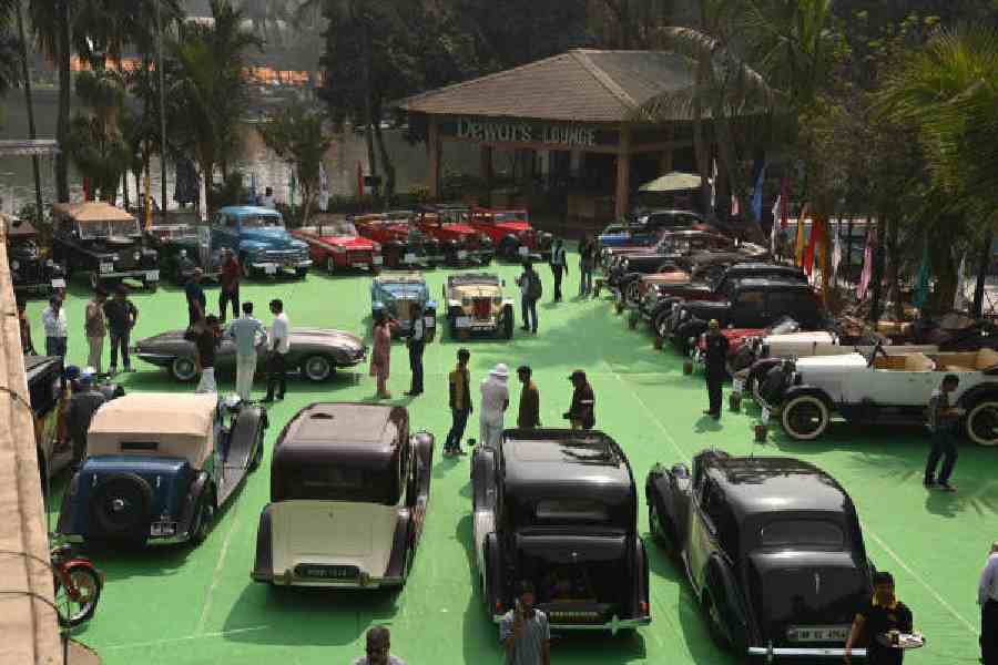 Vintage cars at Lake Club on Sunday afternoon. Picture by Bishwarup Dutta