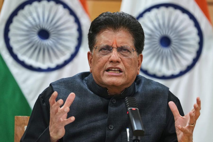 Indian Minister of Commerce and Industry Piyush Goyal makes a press statement on the completion of India-US tariff in New Delhi, India, Tuesday, Feb. 3, 2026.