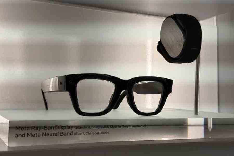 Meta Ray-Ban Display look just like a pair of Ray-Bans. But put them on, pinch your middle finger twice, and a display will appear in front of your right eye, hovering in front of your vision.  Pictures: Mathures Paul