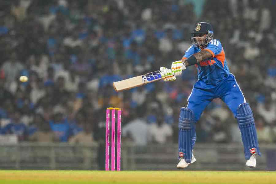 Captain Suryakumar Yadav during India’s T20 World Cup warm-up match against South Africa on Wednesday.