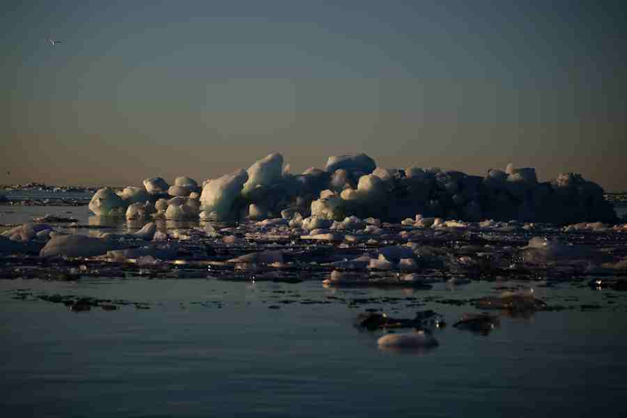 An ice block floats in the sea waters near Nuuk, Greenland, January 30, 2026.