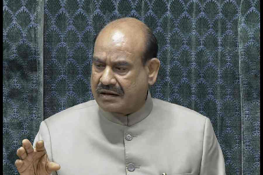Om Birla conducts proceedings in the House on Thursday. 
