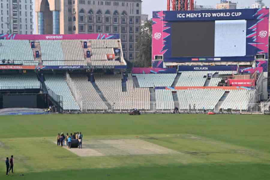 Eden Gardens gets ready for the T20 World Cup.
