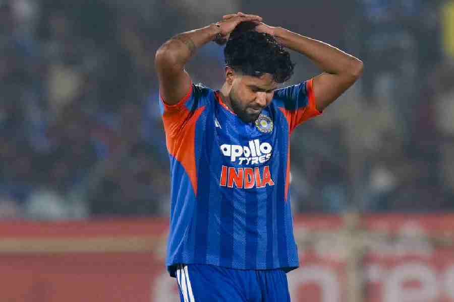 Harshit Rana during the fourth T20I cricket match between India and New Zealand, at ACA-VDCA Cricket Stadium, in Visakhapatnam, Andhra Pradesh, Wednesday, Jan. 28, 2026.