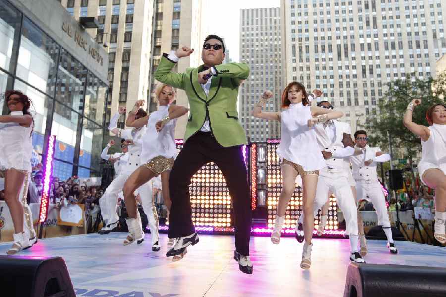 South Korean rapper PSY performs his K-pop mega hit Gangnam Style.