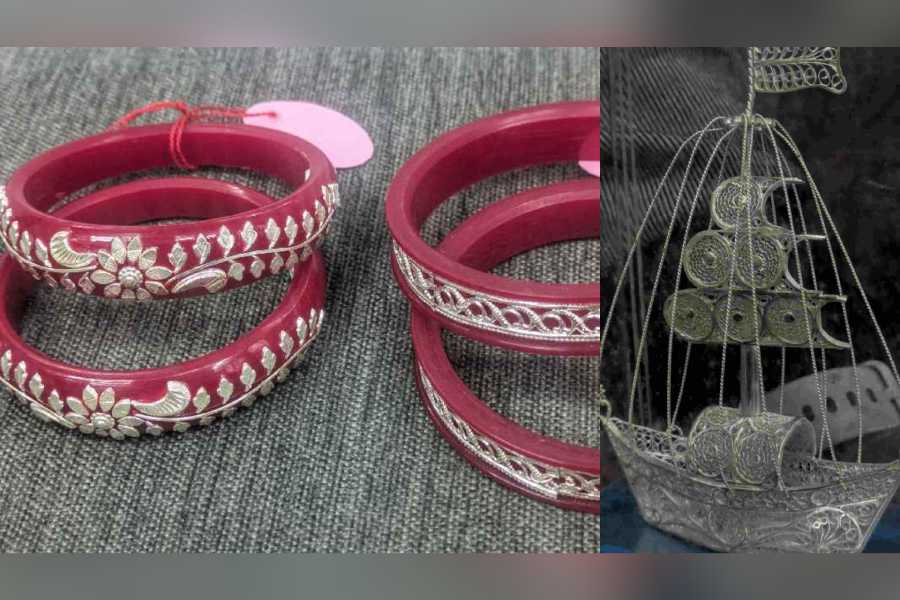 Everyday accessories like pola (coral) bangles lined with silver, whose demand has increased recently, versus, a showpiece made of silver, which has almost zero demand in the market.