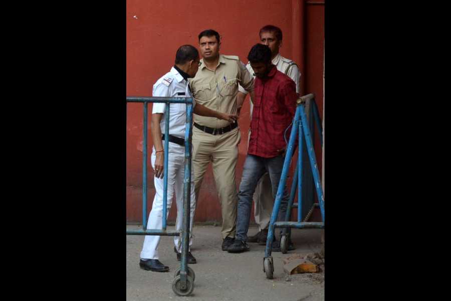 The arrested Raj Paswan prouduced in the Siliguri court on Wednesday.