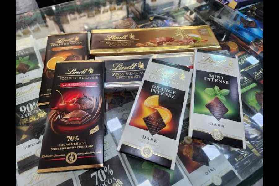 Imported chocolates are a popular Valentine’s Day gift item at Parampara in CB Block.