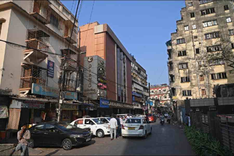 Marquis Street on Friday. Some visitors from Bangladesh were in the area, closely tracking developments back home.
