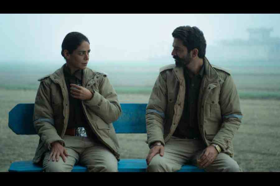Mona Singh and Barun Sobti in 'Kohrra' Season 2