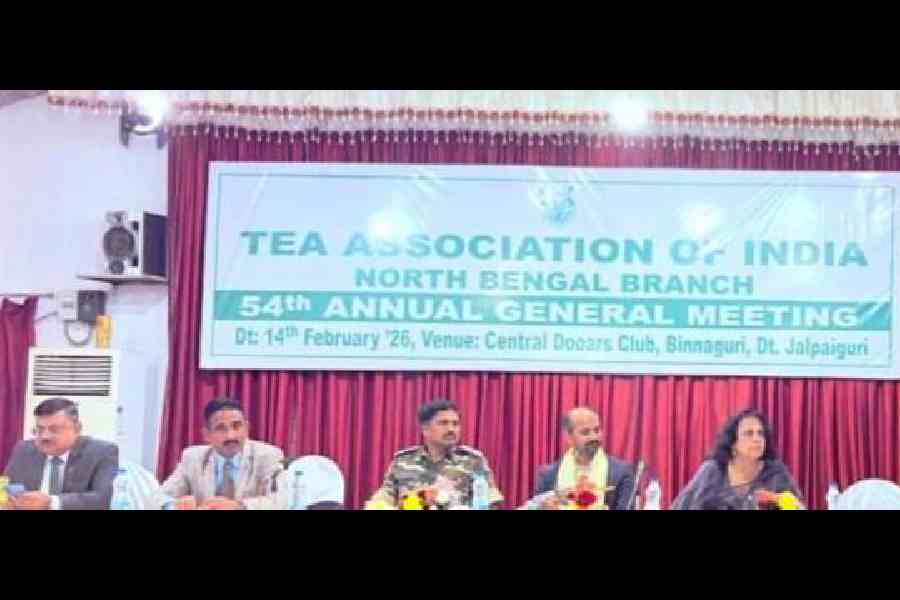 The 54th annual general meeting of the north Bengal branch of the Tea Association of India in progress at Binnaguri in Jalpaiguri district on Saturday