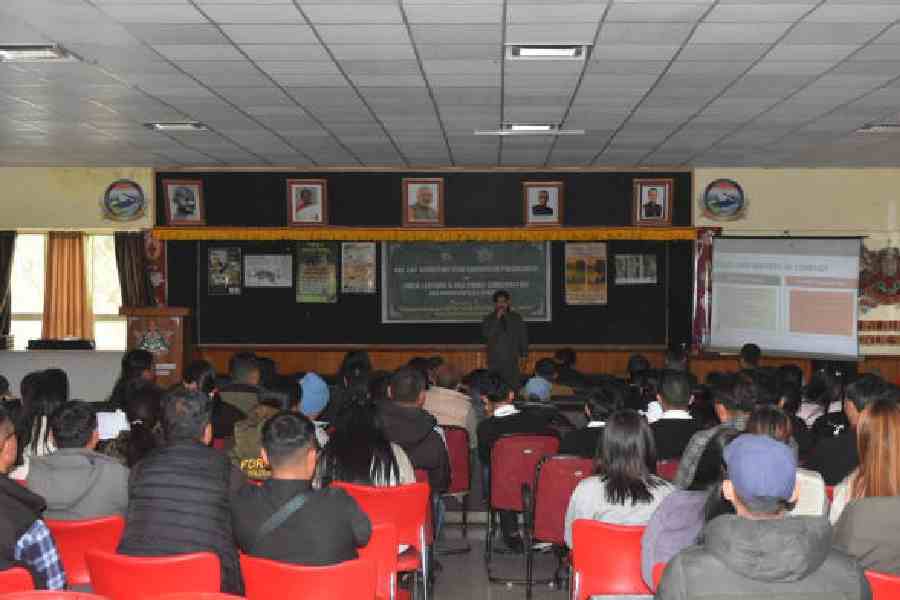 A workshop on snow leopard and red panda conservation in progress at Mangan, Sikkim, on Saturday. Picture courtesy: Sikkim government