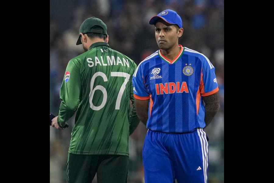 India’s Suryakumar Yadav and Pakistan’s Salman Agha go their separate ways after refusing to shake hands following the toss in Colombo on Sunday. India (175/7) hammered Pakistan (114) by 61 runs.