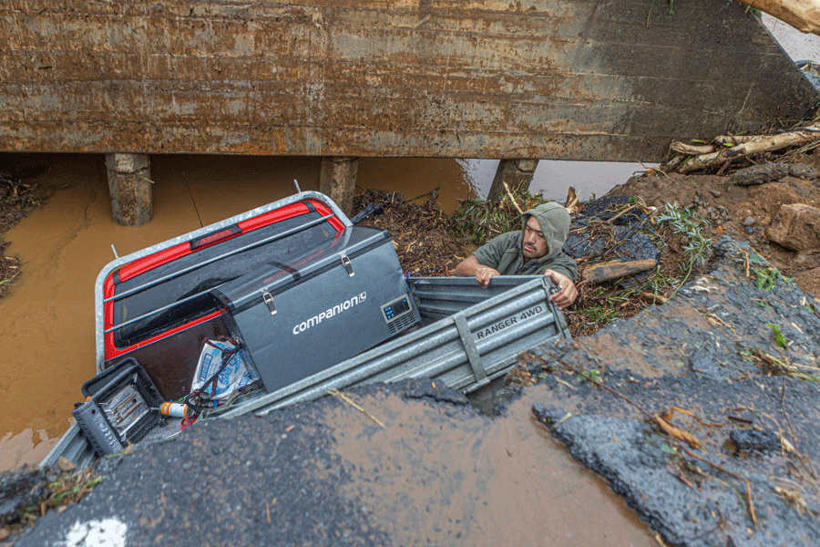 Aftermath of heavy rains in Puketotara, Waikato region