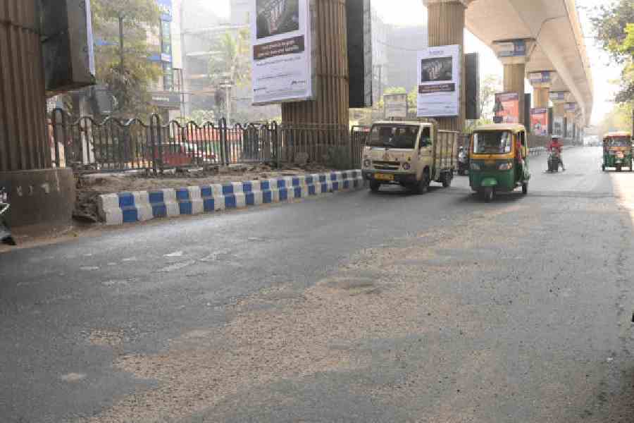 The stretch of Diamond Harbour Road near ESI hospital, Joka, where a man and a woman on a motorcycle were killed on Sunday night