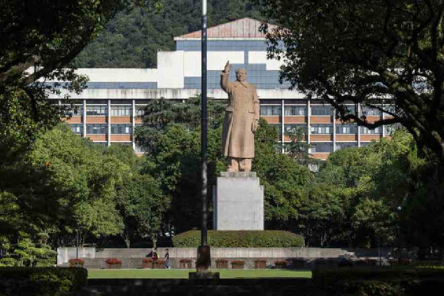 Rank boost: A statue of Mao Zedong at Zhejiang University campus in Hangzhou. Zhejiang is the first Chinese institution to top global university rankings