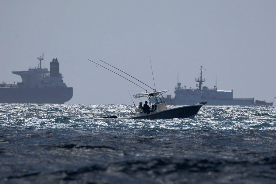 U.S. seized oil tankers Galileo and M Sophia anchored off the coast of Ponce