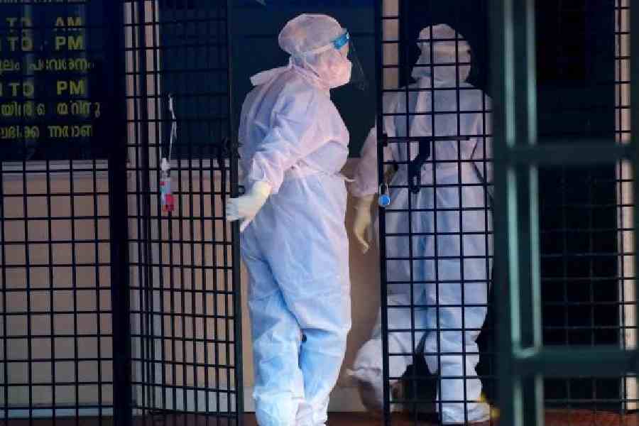 Attention: File picture of health workers at a Nipah isolation ward in Kozhikode 