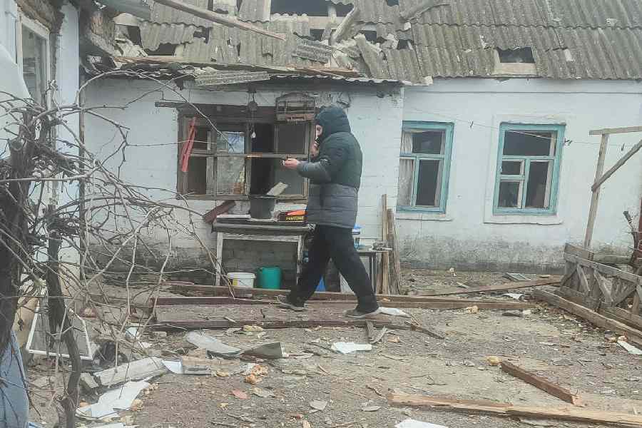 Aftermath of a Russian drone attack in Mykolaiv