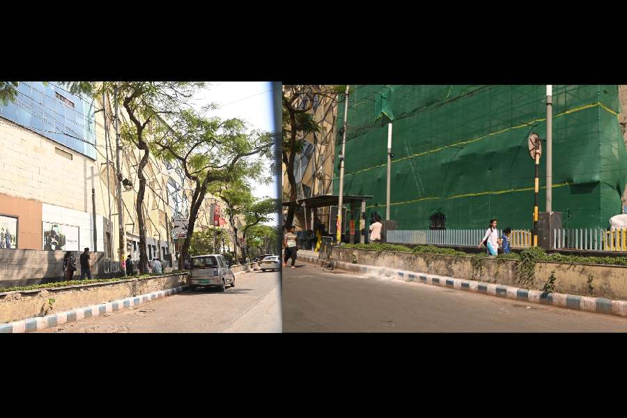 Quest Mall on Wednesday, after all the hoardings and frames were removed.
