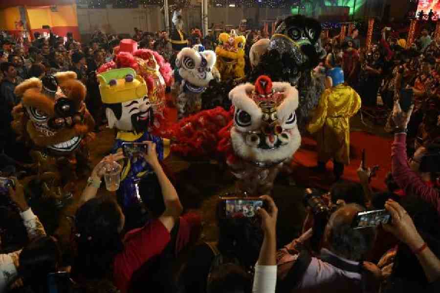The Chinese New Year carnival at Pei May School in Tangra on Thursday evening. Picture by Bishwarup Dutta