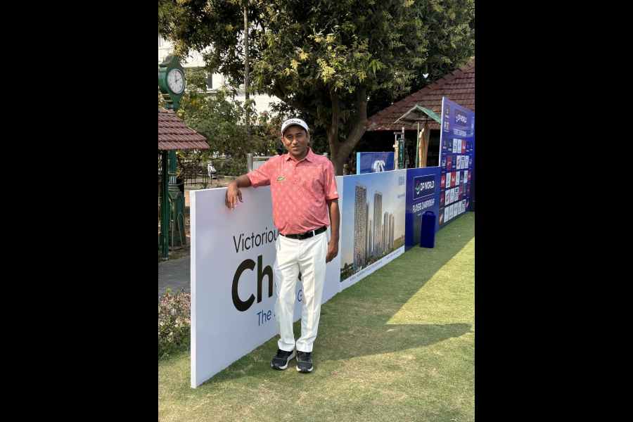 Bangladesh’s Jamal Hossain at the Tollygunge Club on Friday.