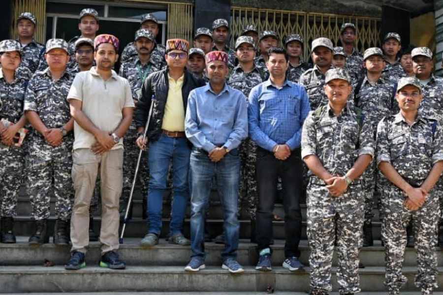The trainee range officers at the Jaldapara National Park in Alipurduar
