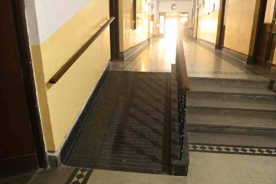  A ramp next to a flight of stairs at Loreto College