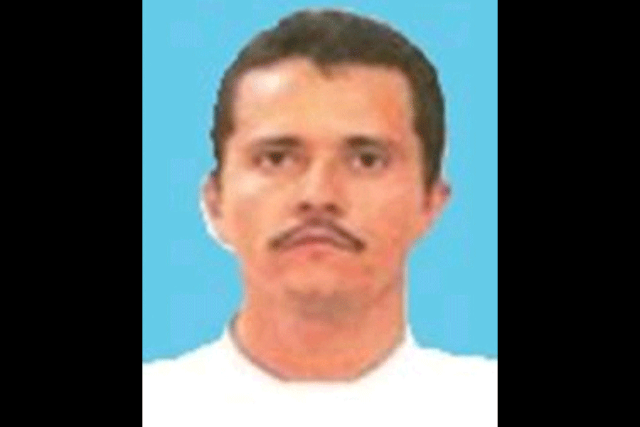 Mexican drug lord Nemesio Oseguera Cervantes, also known as El Mencho, appears in an undated photograph on the U.S. Drug Enforcement Agency (DEA) website with a $15 million reward offered for information leading to his arrest. Mexico's defense ministry said a shootout in the western state of Jalisco left Oseguera seriously injured and he died during an air transfer to Mexico City.