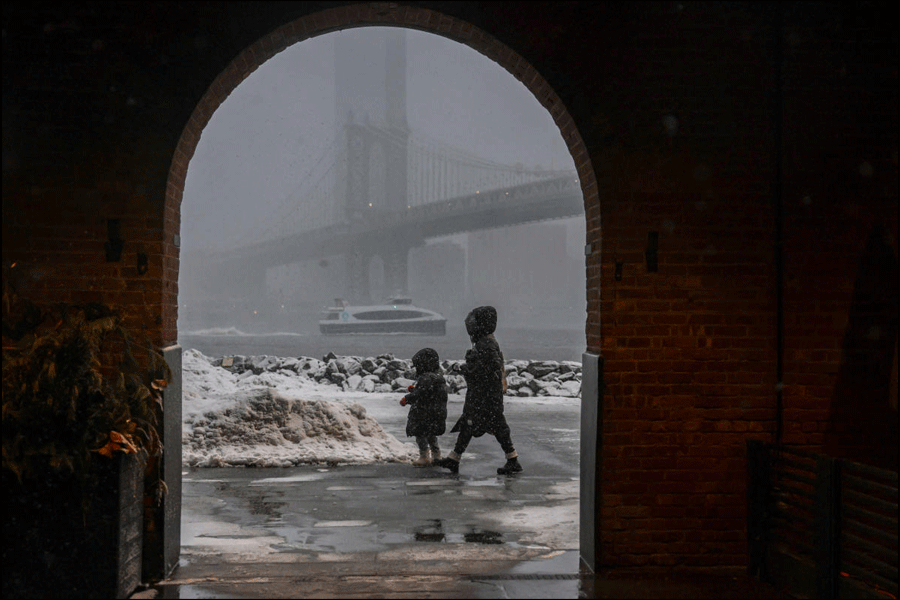 Winter snow storm hits New York City
