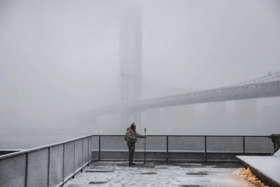 Winter snow storm hits New York City