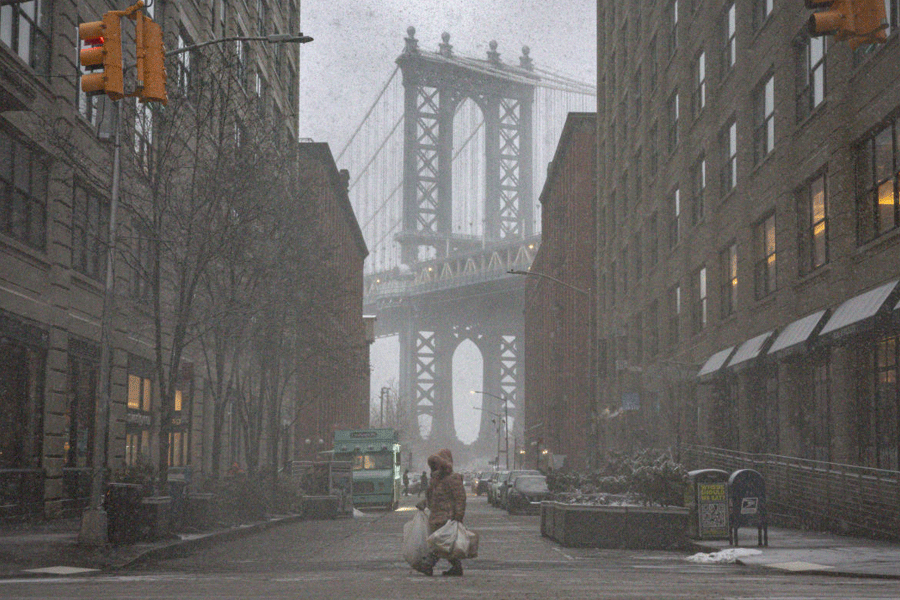 Winter snow storm hits New York City