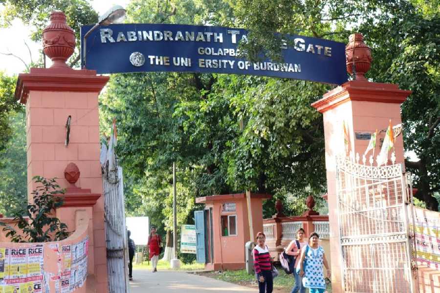 The entrance to the University of Burdwanon Monday. 