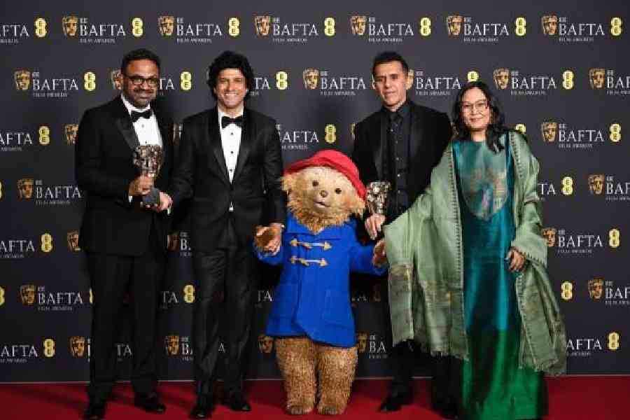 Team Boong with Paddington, who presented them with the award 