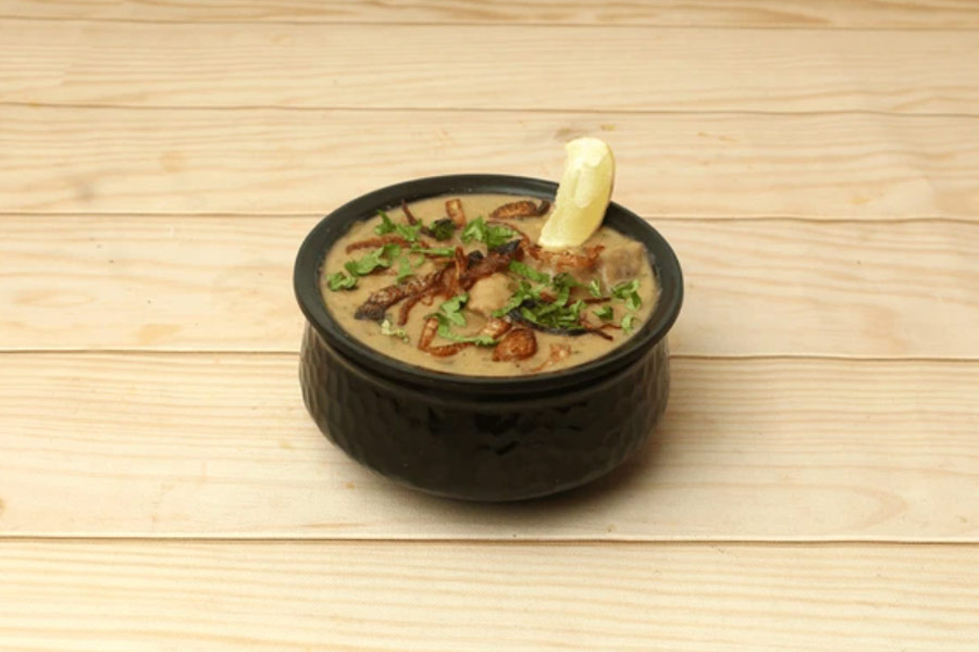 Hyderabadi haleem is loaded with ghee and slow-cooked mutton, beaten into a paste