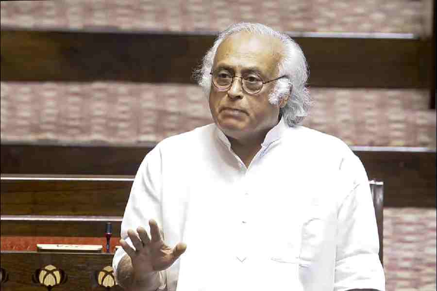 Congress MP Jairam Ramesh speaks in the Rajya Sabha during the Budget session of Parliament, in New Delhi, Friday, March 21, 2025.