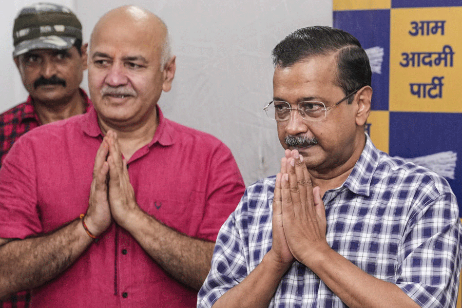 Arvind Kejriwal with Manish Sisodia