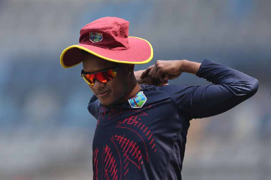 Akeal Hosein during practice.