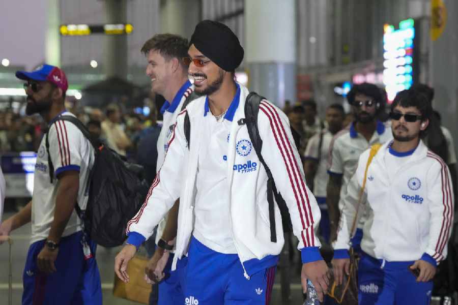 Arshdeep Singh onarrival at Calcutta airport on Friday.