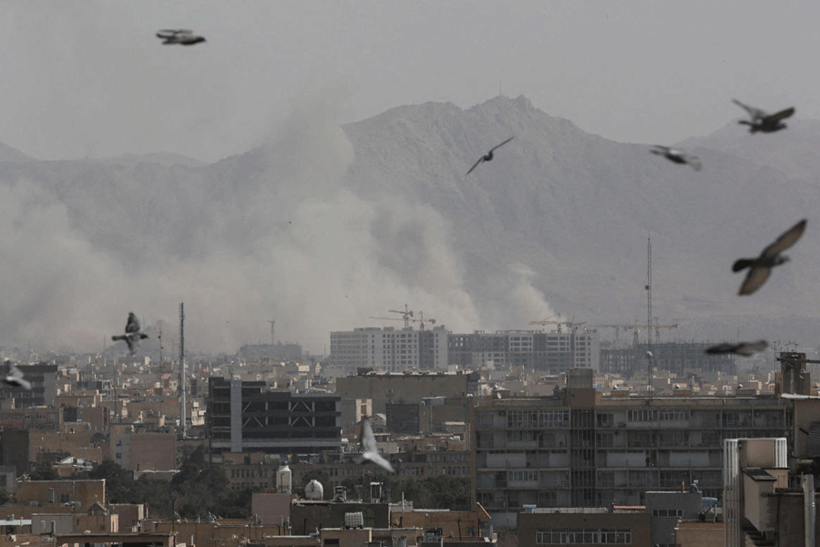 Smoke rises following an explosion, after Israel and the U.S. launched strikes on Iran, in Tehran, Iran, February 28, 2026.