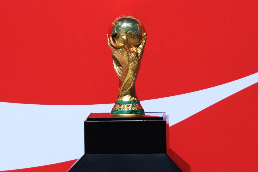 General view of the FIFA World Cup trophy