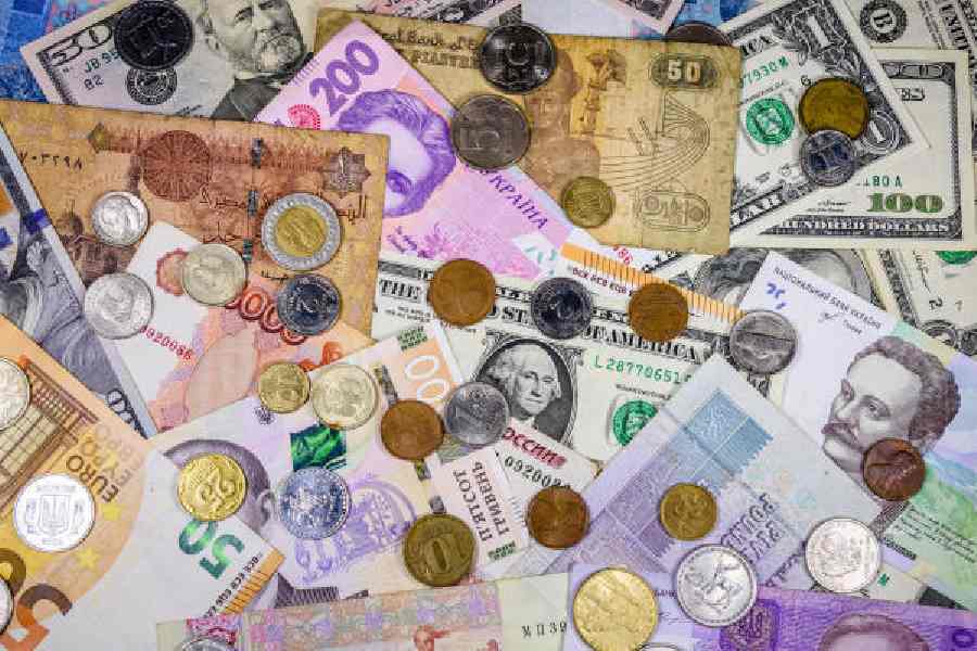Foreign coins and currency notes