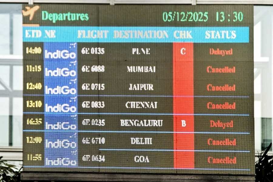 A picture taken at Kolkata Airport on 5 December 2025